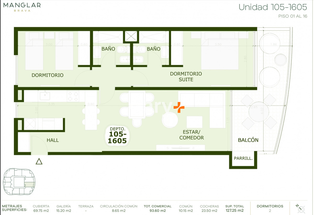 Apartamento ID.27703 - Apartamento de 2 dormitorios 