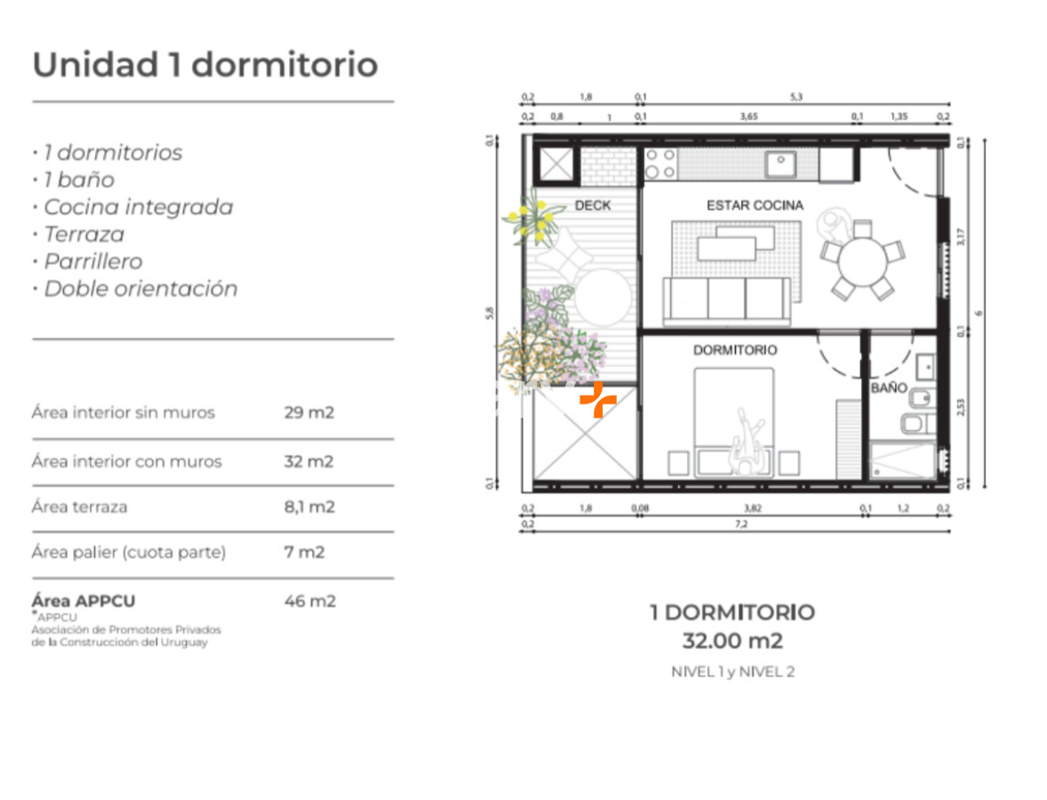 Apartamento ID.28825 - Apartamento de 1 dormitorio en Punta Ballena, Punta del Este.