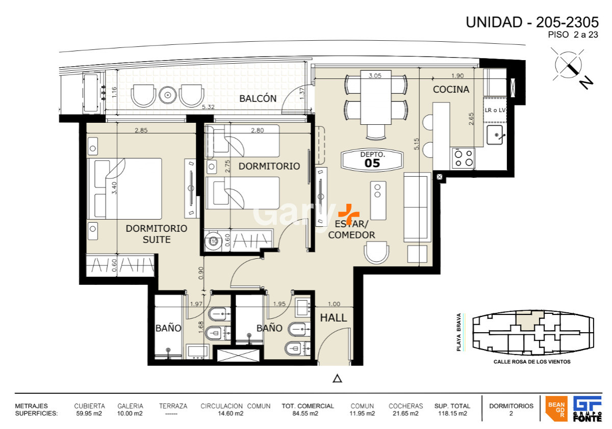 Apartamento ID.28932 - Apartamento de 2 dormitorios en construcción, Manglar Albor, Playa Brava, Punta del Este.