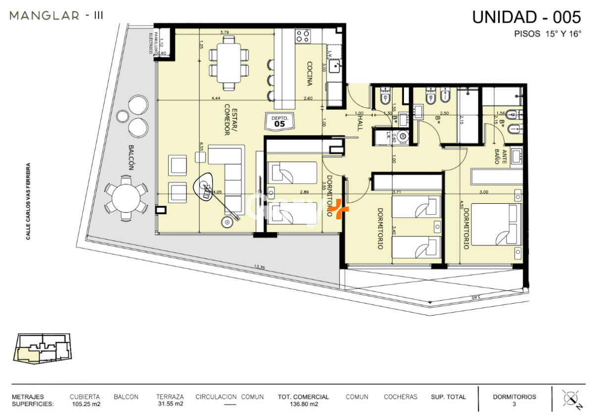 Apartamento ID.29066 - Apartamento en venta 3 dormitorios, en pozo, Punta del Este