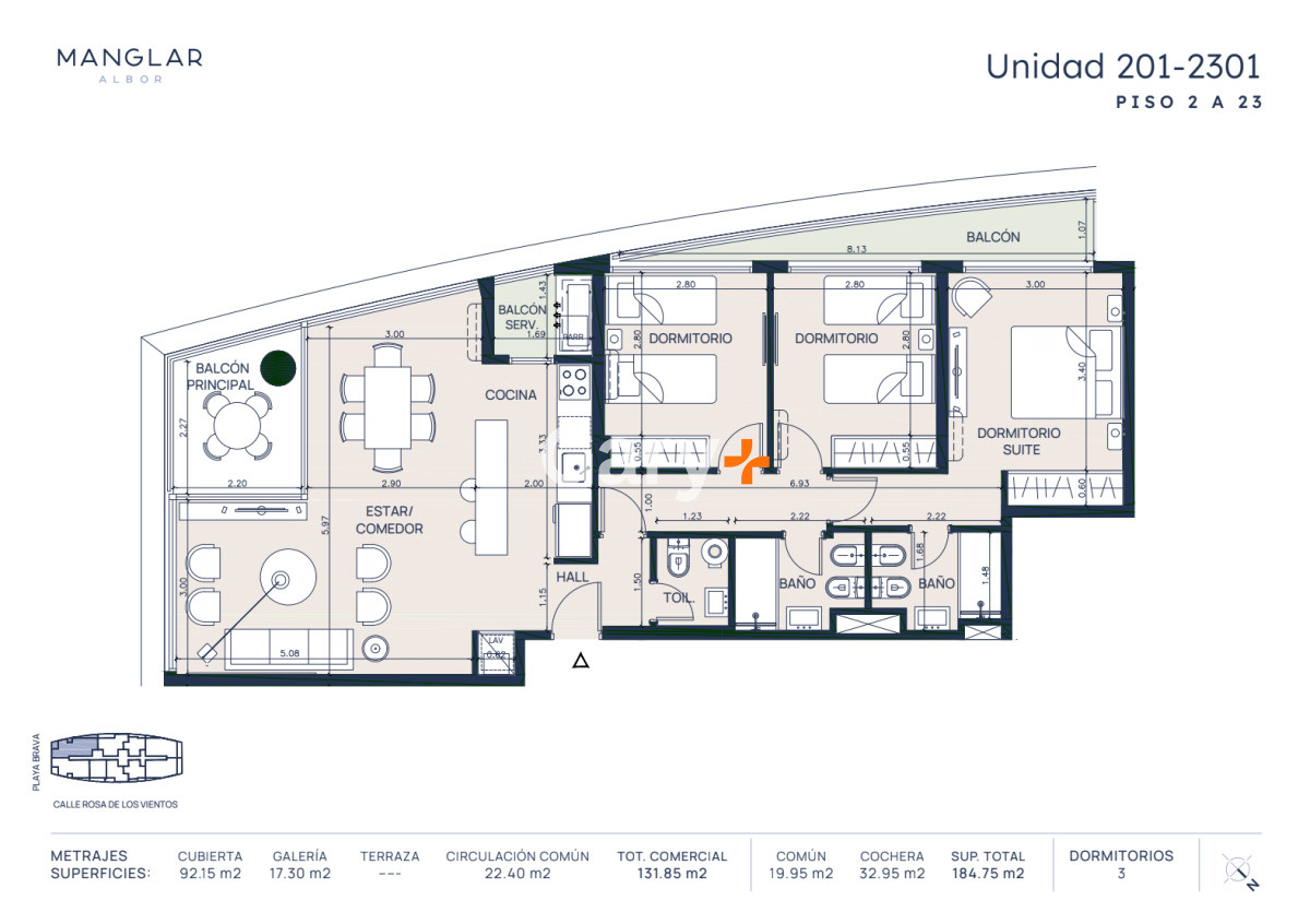 Apartamento ID.27984 - Apartamento en venta 3 dormitorios, 2 baños en pozo, Punta del Este