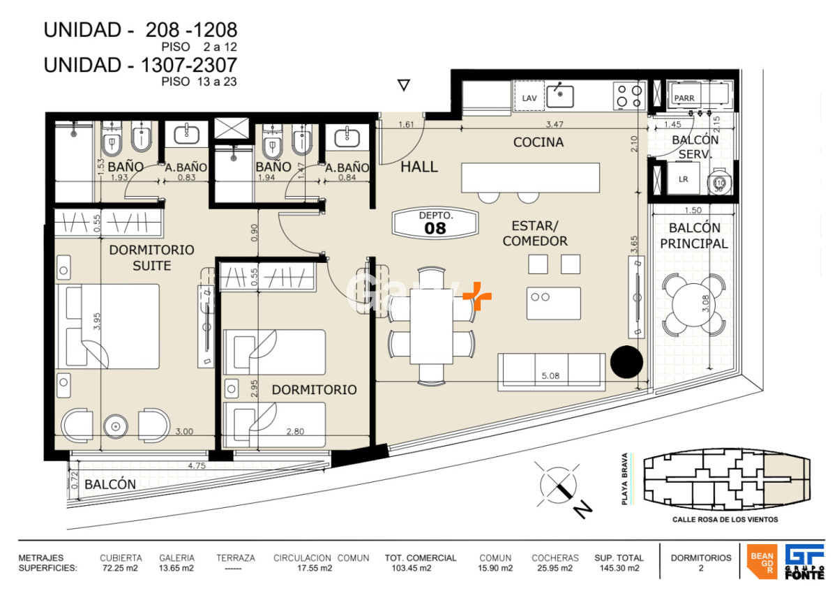 Apartamento ID.28931 - Apartamento de 2 dormitorios en obra, Manglar Albor, Playa Brava, Punta del Este.