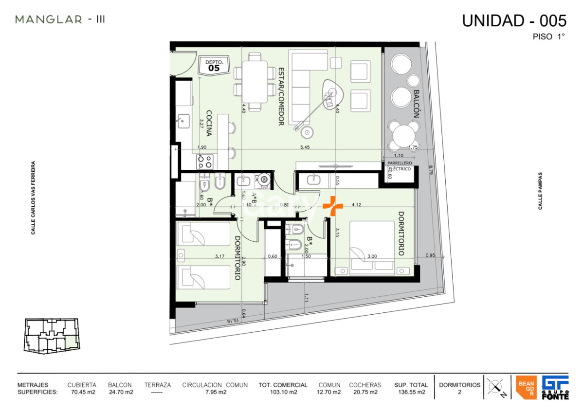 Apartamento ID.29043 - Unidad de 2 dormitorios en pozo, Manglar Umbra, Punta del Este.