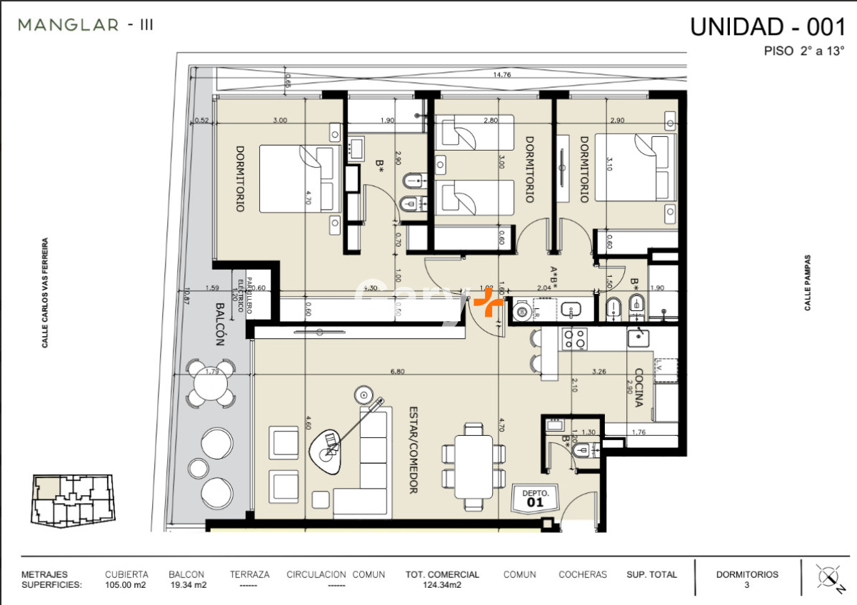 Apartamento ID.29048 - Apartamento en venta 3 dormitorios, en pozo, Punta del Este