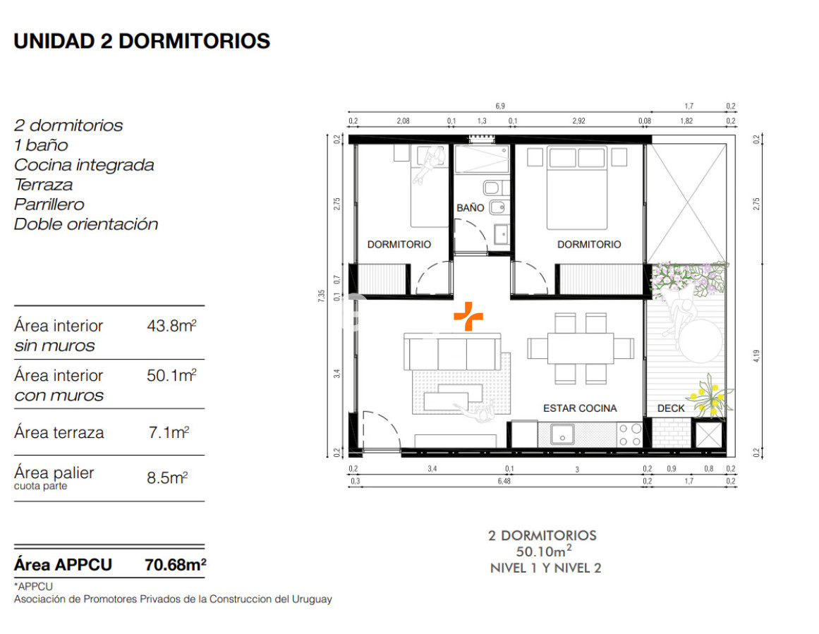 Apartamento ID.29163 - Apartamento de 2 dormitorios en Punta Ballena, Punta del Este.