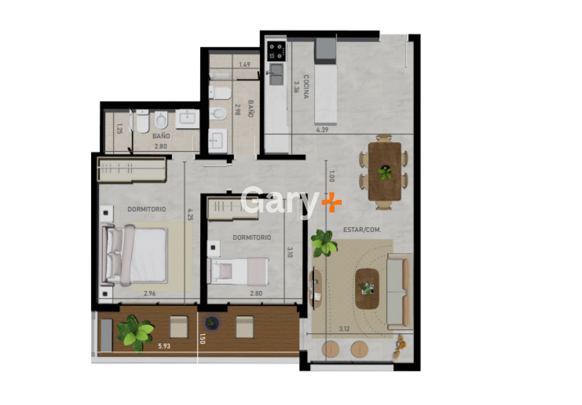 Apartamento ID.27908 - Venta de apartamento 2 dormitorios y 2 baños en pozo, Punta del Este