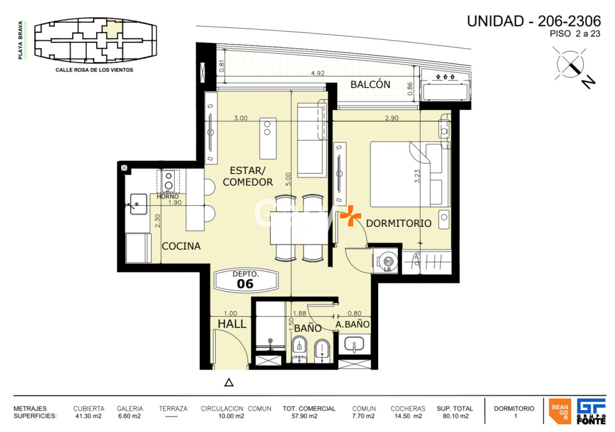 Apartamento ID.28937 - Apartamento de 1 dormitorio en construcción, Manglar Albor, Playa Brava, Punta del Este.