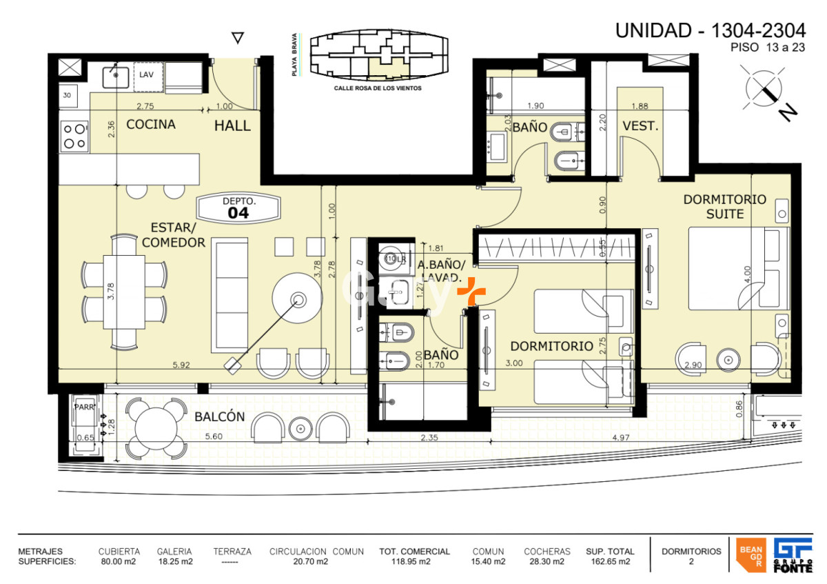 Apartamento ID.28927 - Apartamento de 2 dormitorios en construcción, Manglar Albor, Playa Brava, Punta del Este