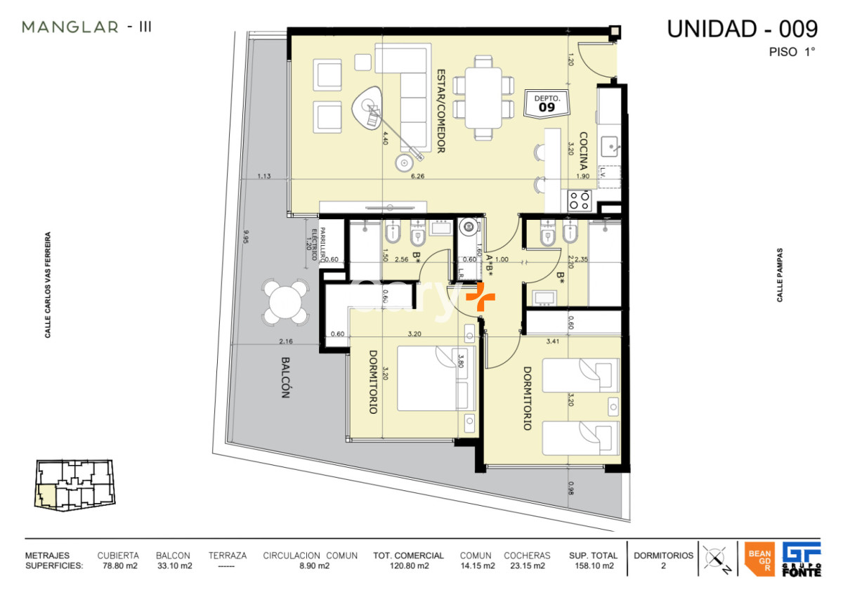 Apartamento ID.29047 - Apartamento en Manglar Umbra de 2 dormitorios en pozo, Punta del Este.