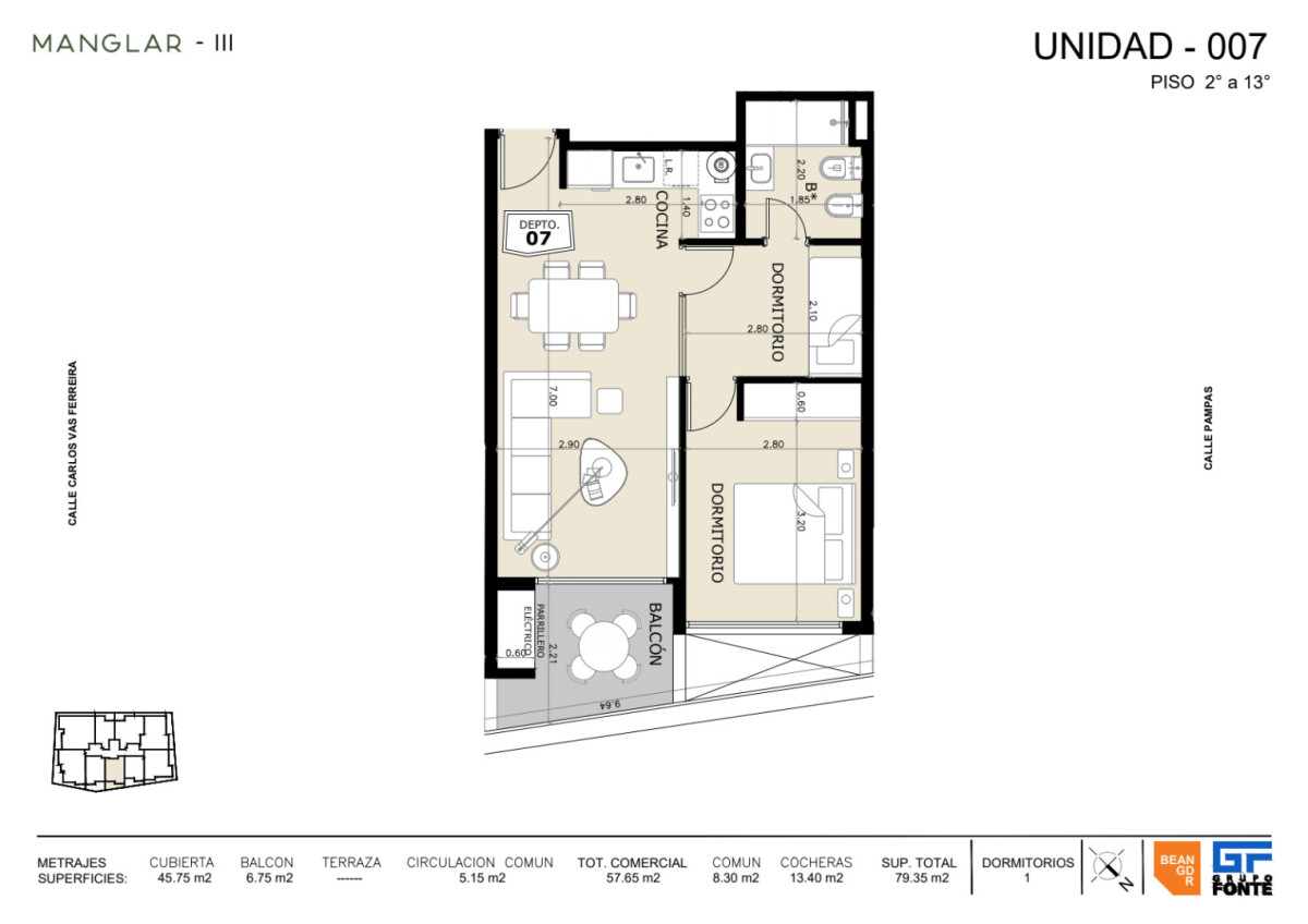 Apartamento en venta en Manglar Umbra de 1 dormitorio y medio en pozo, Punta del Este, Playa Brava