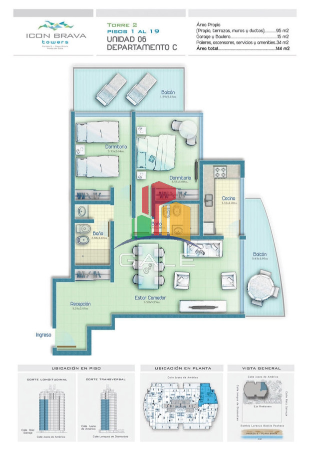 Apartamento ID.3585 - Icon Brava, 2 dorm, 2 baños, losa radiante, garaje, baulera.