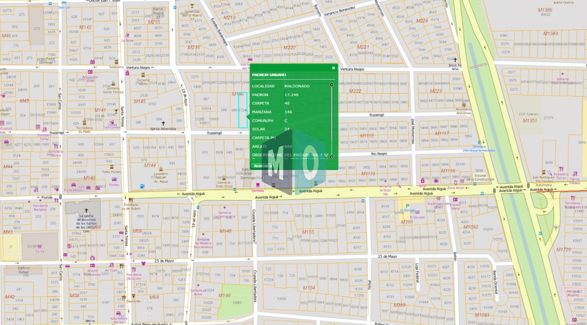 Terreno ID.1154 - Maldonado, calle Ituzaingó, Apto para bloque, Apto vivienda social.