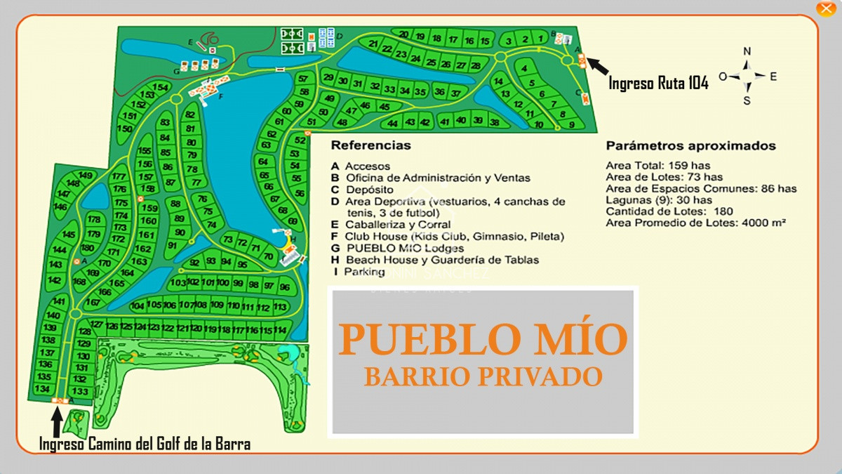 Terreno ID.2297 - Barrio Privado, Pueblo Mio. Lote 2. Orientación NORTE