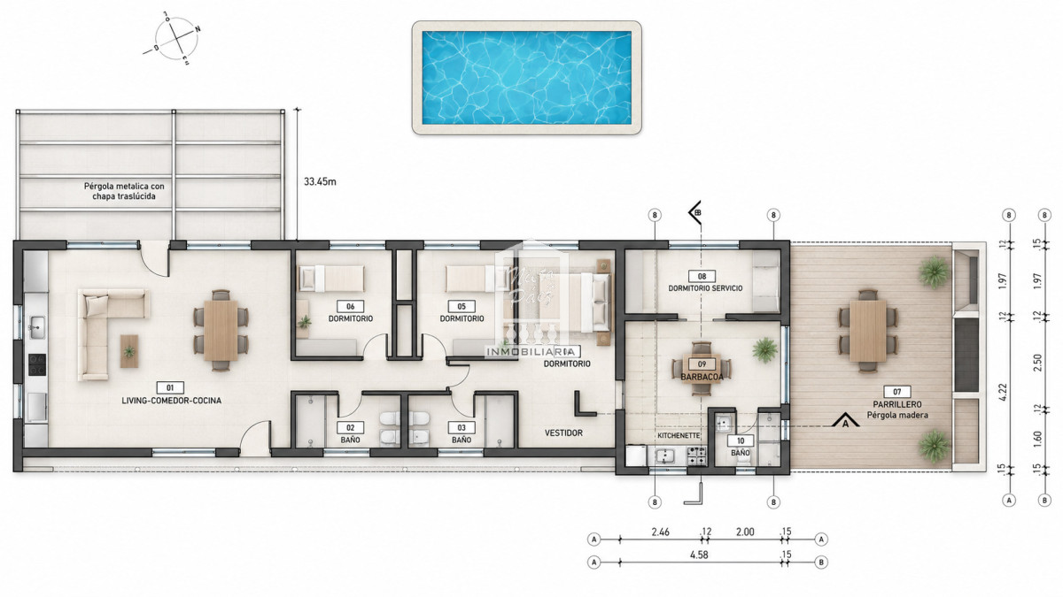 Casa ID.41009 - Barrio Privado, 4 dorm. Piscina climatizada