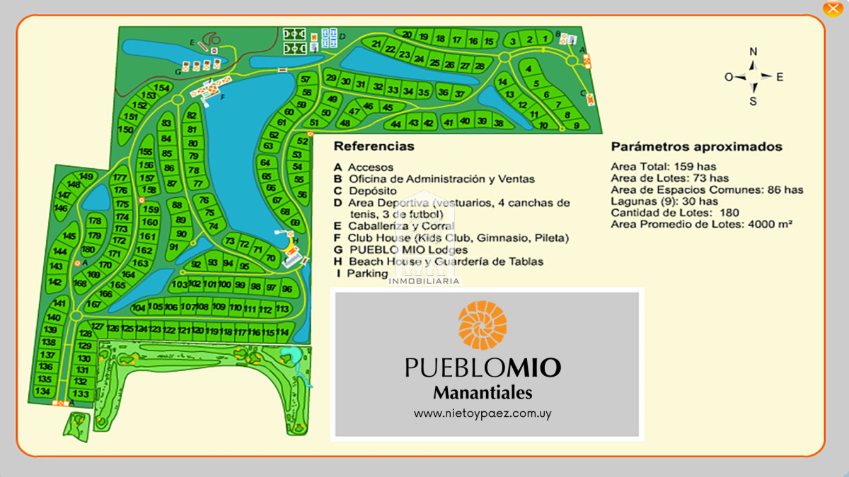 Terreno ID.38583 - Barrio Privado Pueblo Mío, lote central de 4.148 m2