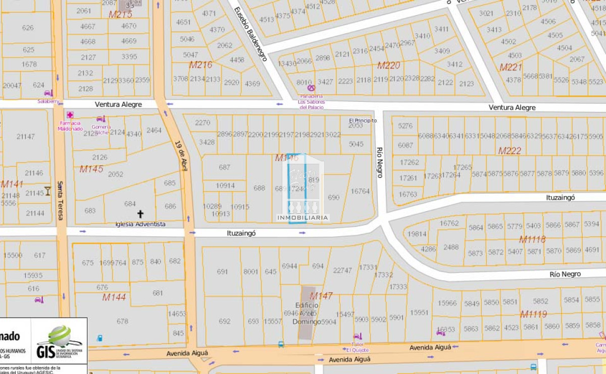 Terreno ID.36070 - Maldonado, calle Ituzaingó, Apto para bloque, Apto vivienda social.
