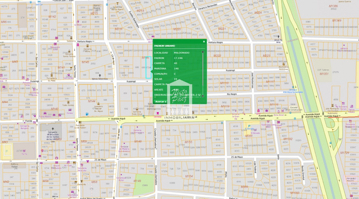Terreno ID.36070 - Maldonado, calle Ituzaingó, Apto para bloque, Apto vivienda social.