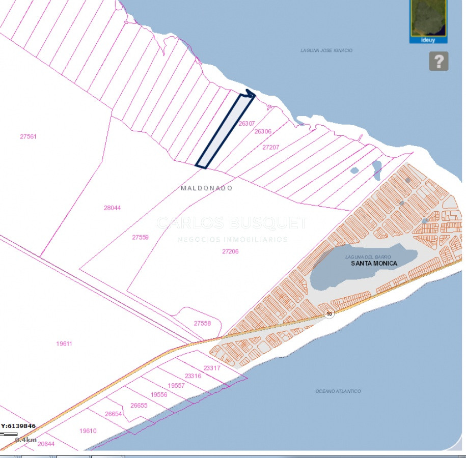 Chacra ID.16 - Chacra de 5 has. en venta en Jose Ignacio, con costa de laguna 