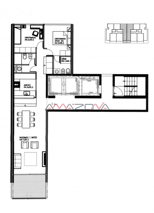 Apartamento ID.5025 - Apto 2 dorm, central, 2 baños y balcón piso bajo. 