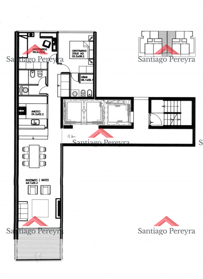 Apartamento ID.13324 - Apto 2 dorm, central, 2 baños y balcón piso bajo. 