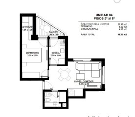 Apto 1 dormitorio en Brava