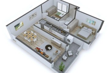 Apto 2 dorm, 1 baño y balcón