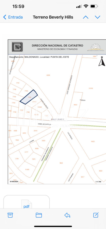 Terreno ID.12122 - VENTA TERRENO 1057M2 MARLY PUNTA DEL ESTE