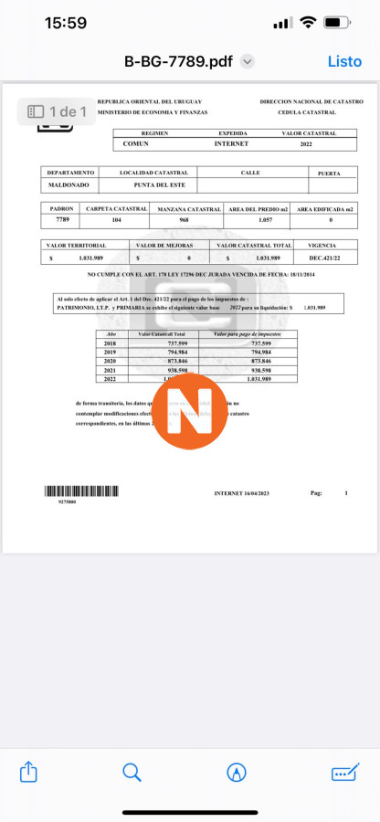 Terreno Ref.225244 - Muy lindo terreno en Marly  