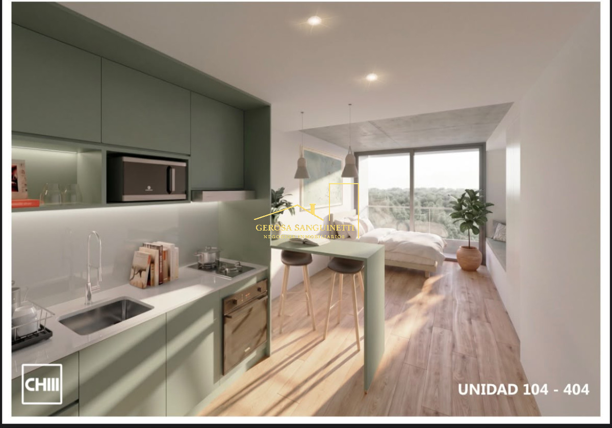 Apartamento monoambiente en Pocitos  - GST3604A