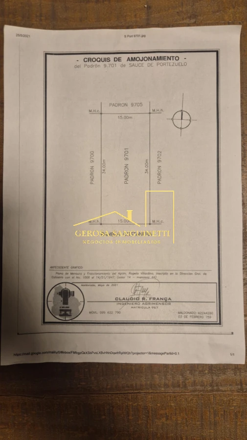 Terreno ID.3755 - Terreno en venta en Sauce de Portezuelo 