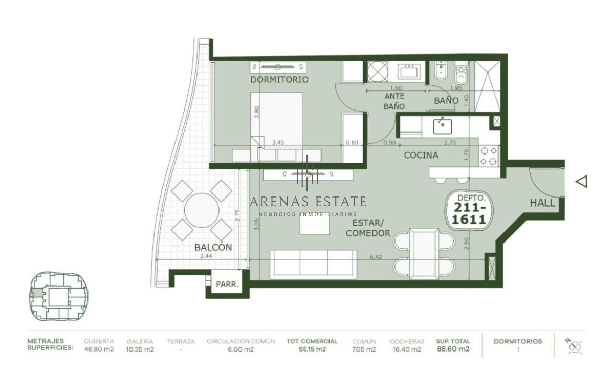 Apartamento ID.4267 - Apartamento en Manglar, 1 dormitorio, playa Brava