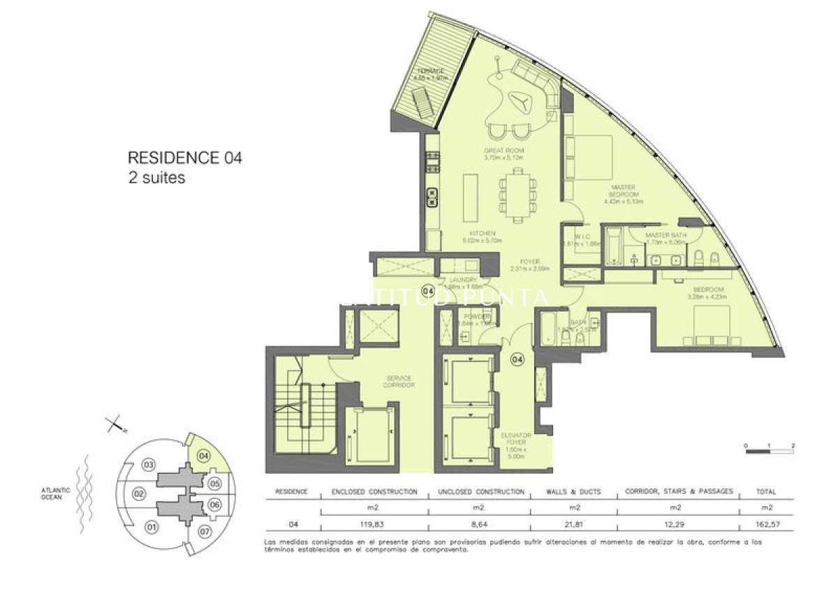 Apartamento de 2 dormitorios en venta - LAT5114A