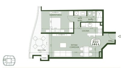 Apartamento 1 dormitorio. Brava