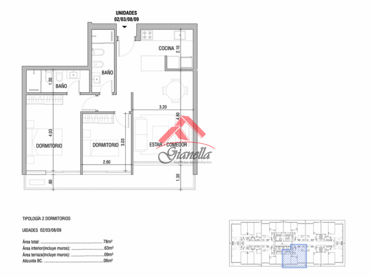 Apartamento ID.2260 - En venta apartamento de 2 dormitorios,  con agradable vista en Mansa, Punta del Este