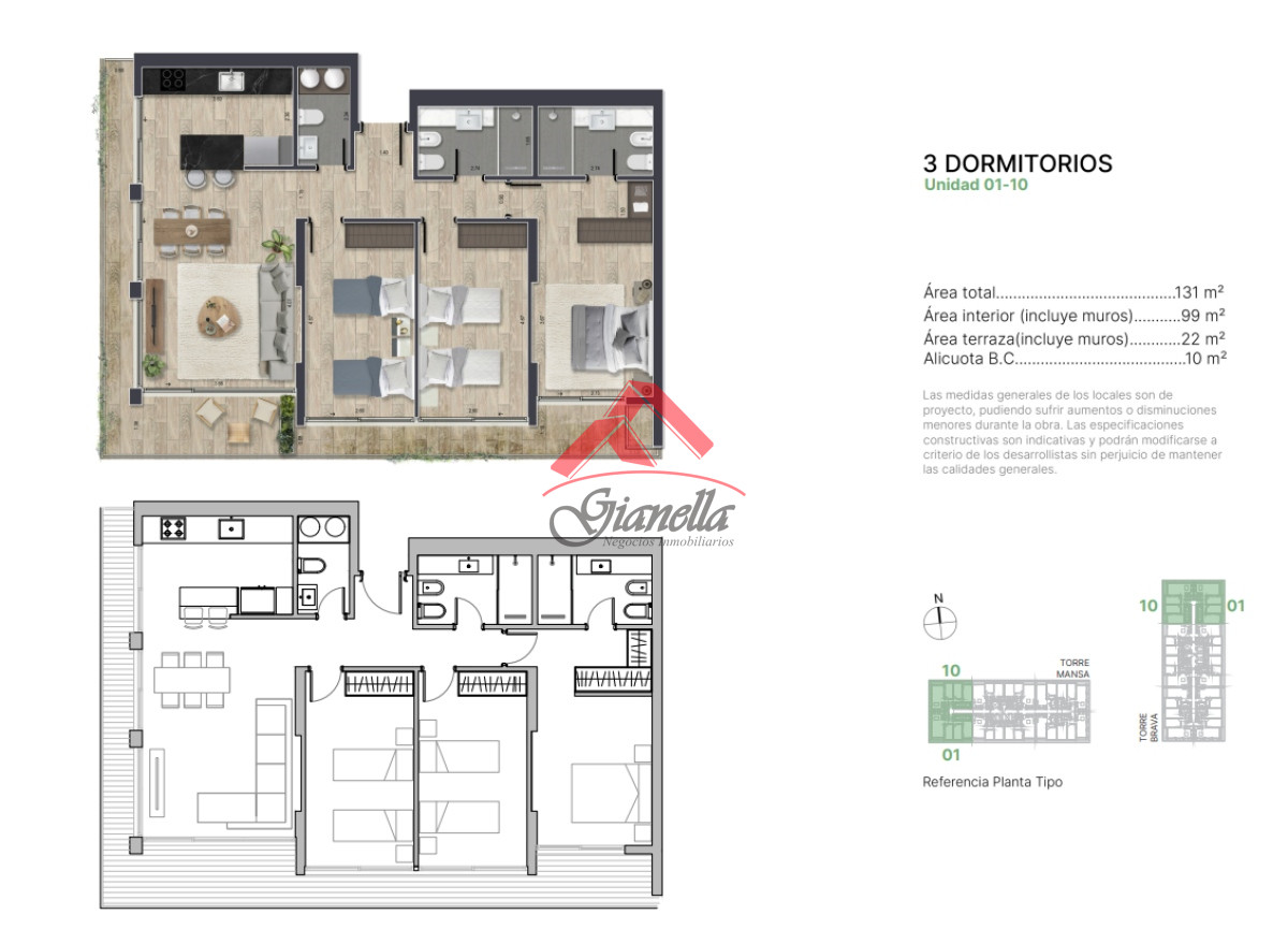 Apartamento ID.2260 - En venta apartamento de 2 dormitorios,  con agradable vista en Mansa, Punta del Este