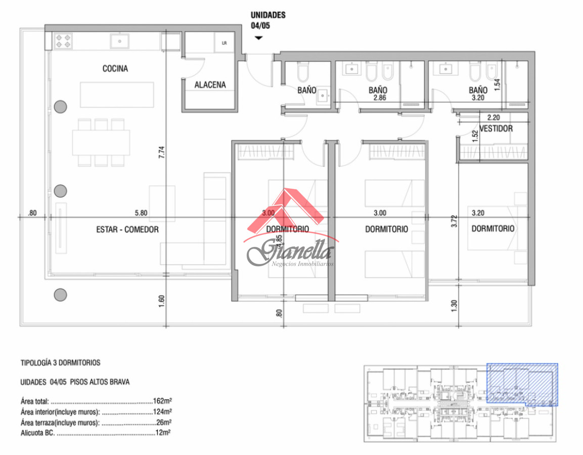Apartamento ID.2260 - En venta apartamento de 2 dormitorios,  con agradable vista en Mansa, Punta del Este