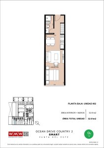 Monoambiente Loft en venta en Ocean Drive country, Roosevelt , punta del este