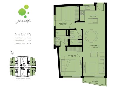Apartamento de 2 dormitorios en venta en Green Life, Punta del Este.