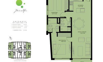 Apartamento de 2 dormitorios en venta en Green Life, Punta del Este.