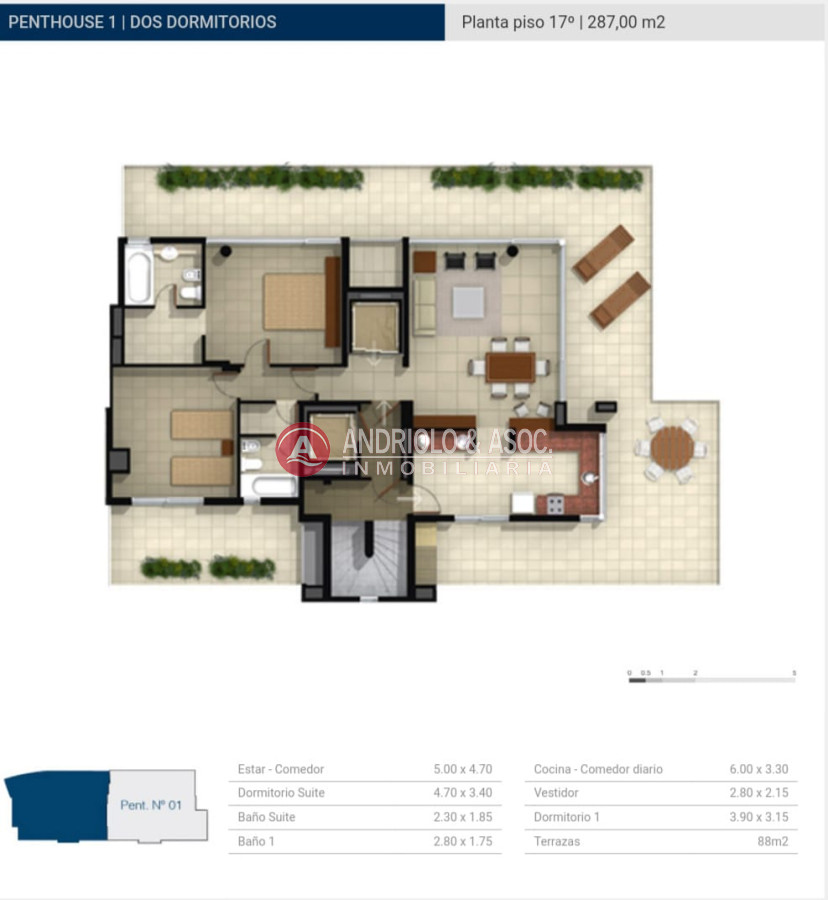 Apartamento ID.8639 - Espectacular penthouse a metros de playa mansa, 2 suites en venta!
