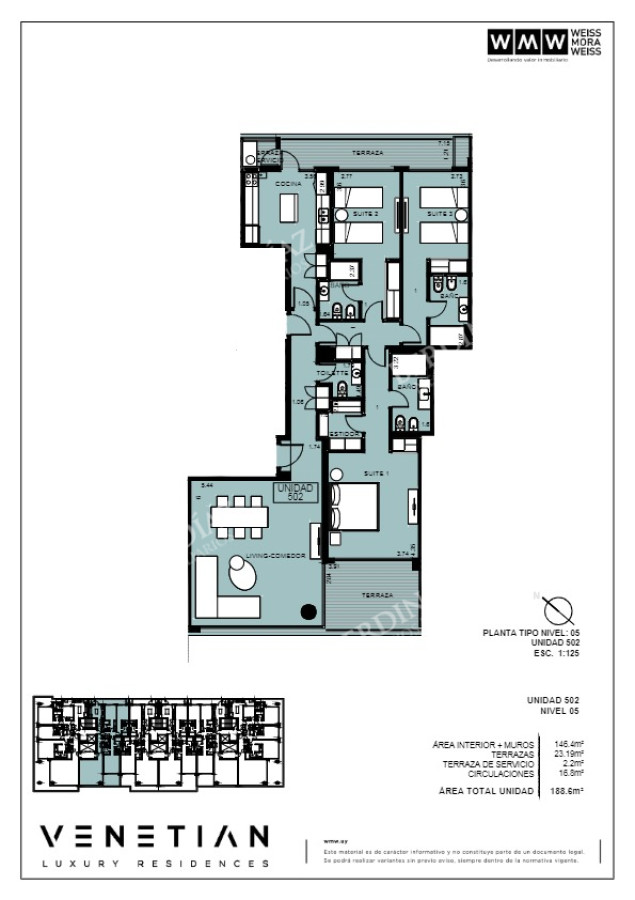 Apartamento ID.2724 - Espectacular departamento de 3  dormitorios en Ventian Playa Mansa.