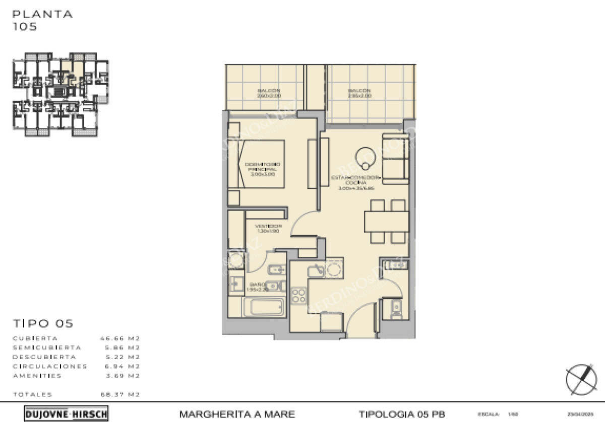 Apartamento ID.3120 - Margherita A Mare Residences - Nuevo Lanzamiento en Punta del Este, departamento 2 dormitorios