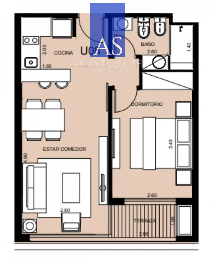 Apartamento ID.4701 - Apartamento 1 dormitorio a estrenar con terraza y garage