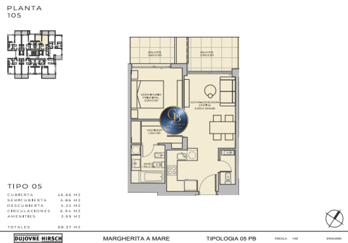 Apartamento ID.1497 - Lanzamiento en Peninsula - Margherita A Mare Residences, departamento de 1 dorm