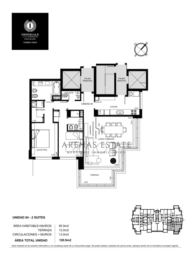 Apartamento ID.2536 - Departamento de 2 dormitorios, edificio Imperiale.