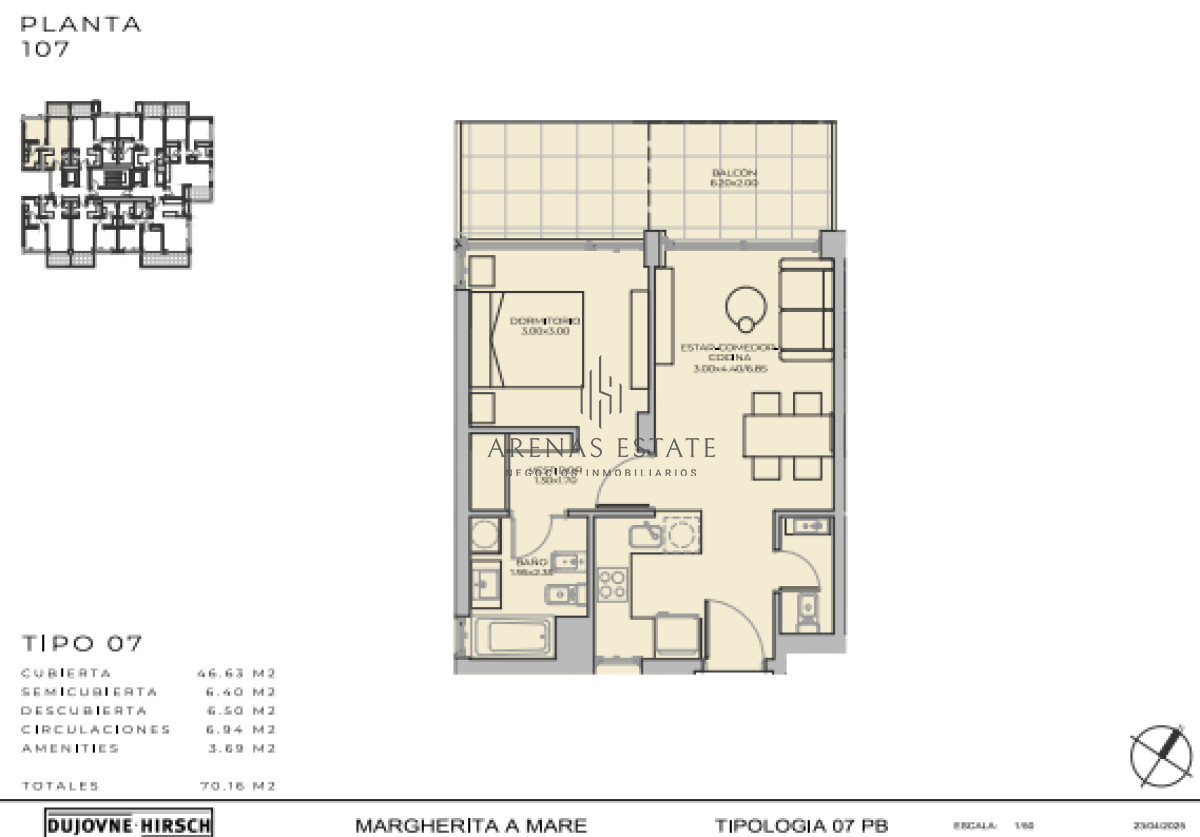 Apartamento ID.3903 - Departamento de 1 dormitorio en venta - Lanzamiento Margherita A Mare Residences