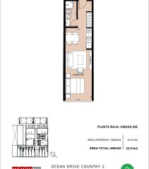 Venta monoambiente en Ocean Drive country, Roosevelt, Punta del Este
