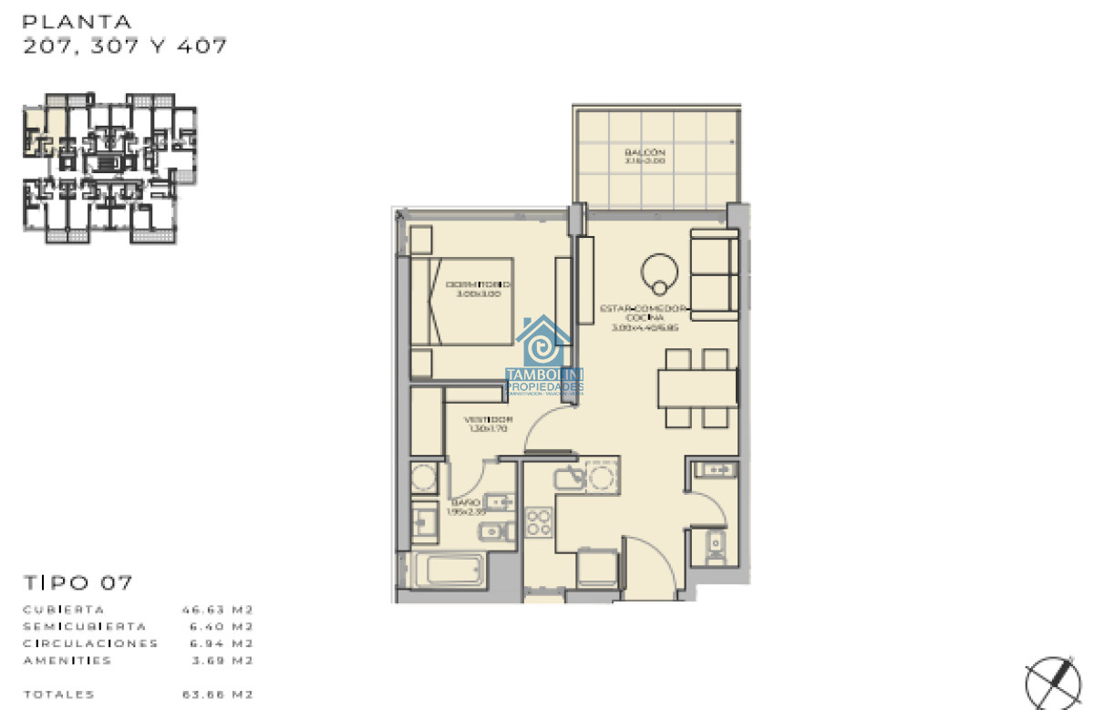 Apartamento ID.858 - Departamento de 1 dormitorio en venta - Lanzamiento Margherita A Mare Residences