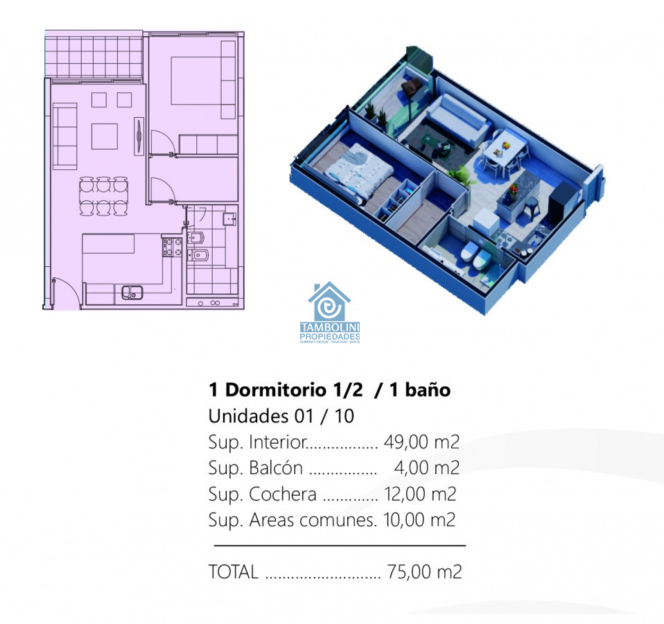 Apartamento ID.1097 - Apartamento de 1 dormitorio en venta, con vista a agradable entorno