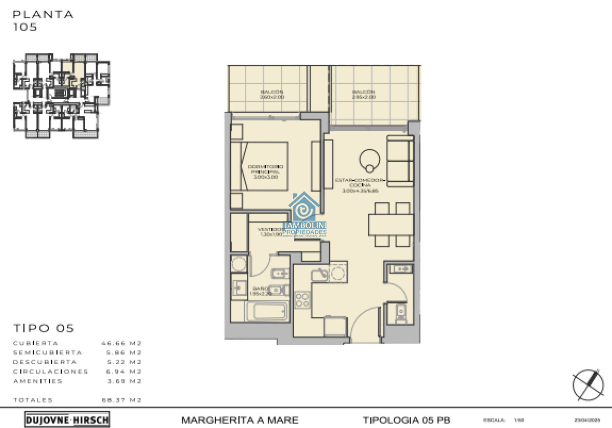 Apartamento ID.858 - Departamento de 1 dormitorio en venta - Lanzamiento Margherita A Mare Residences